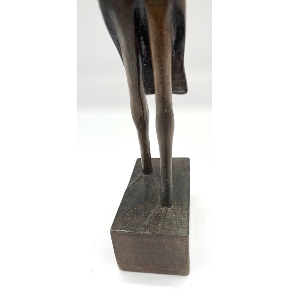 Vintage German Wooden Crane Figurine Mid-Century Modern Carved From One Piece - Picture 6 of 6